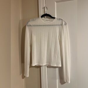 Reformation Ansley white knit top size small